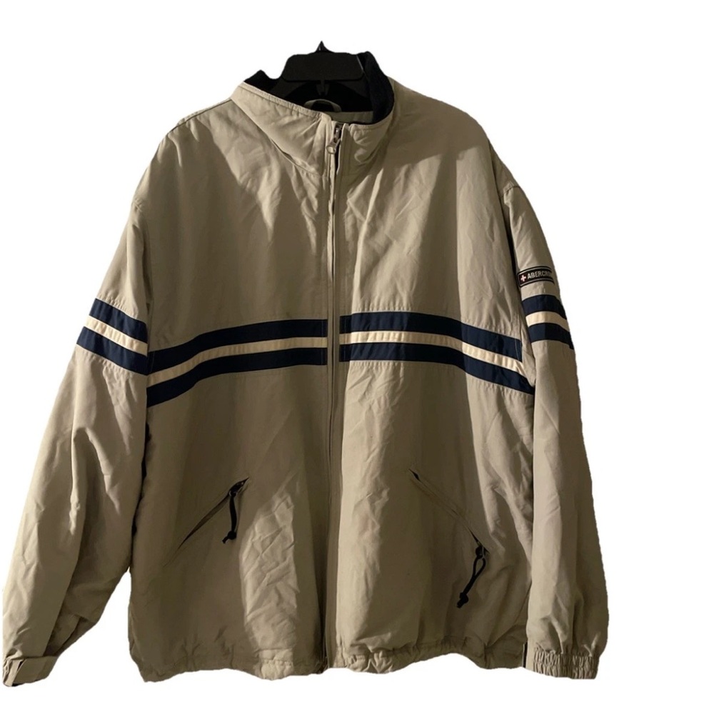 Abercrombie & Fitch Vinyage Tan Jacket Fleece Lined All Weather mens  xl